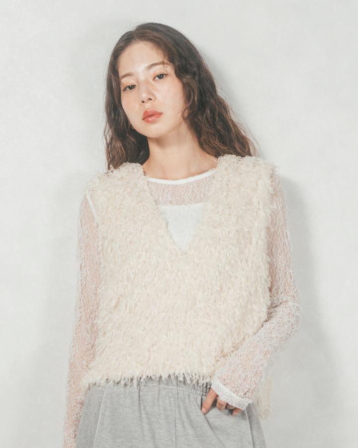 2-Way フリンジベスト(IVORY)