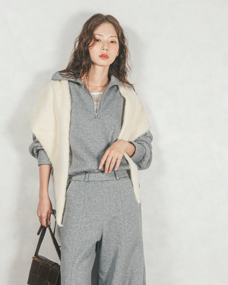 ［SET］ハーフZipスウェット+Relax カーブパンツ（2SET）