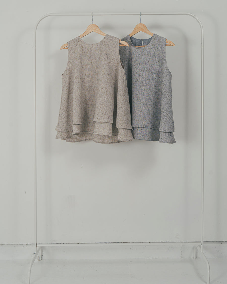 ［SET］Tweedノースリティアードタンクトップ + 10oz サイドタック リラックスデニムパンツ（2SET）