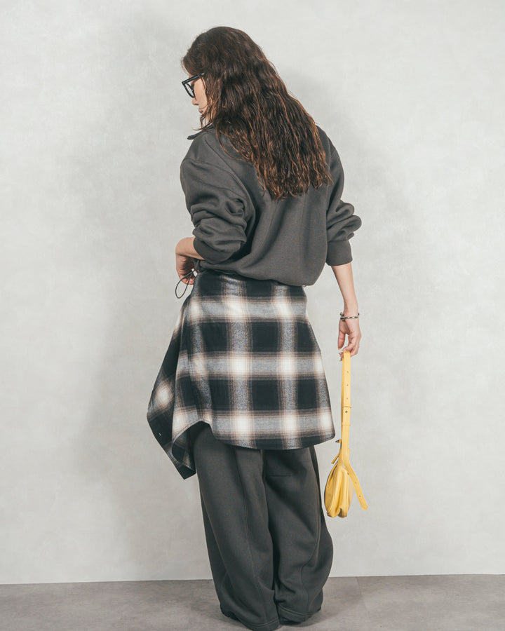 ［SET］裏起毛ハーフZipスウェット+Relax 裏起毛カーブパンツ（2SET）