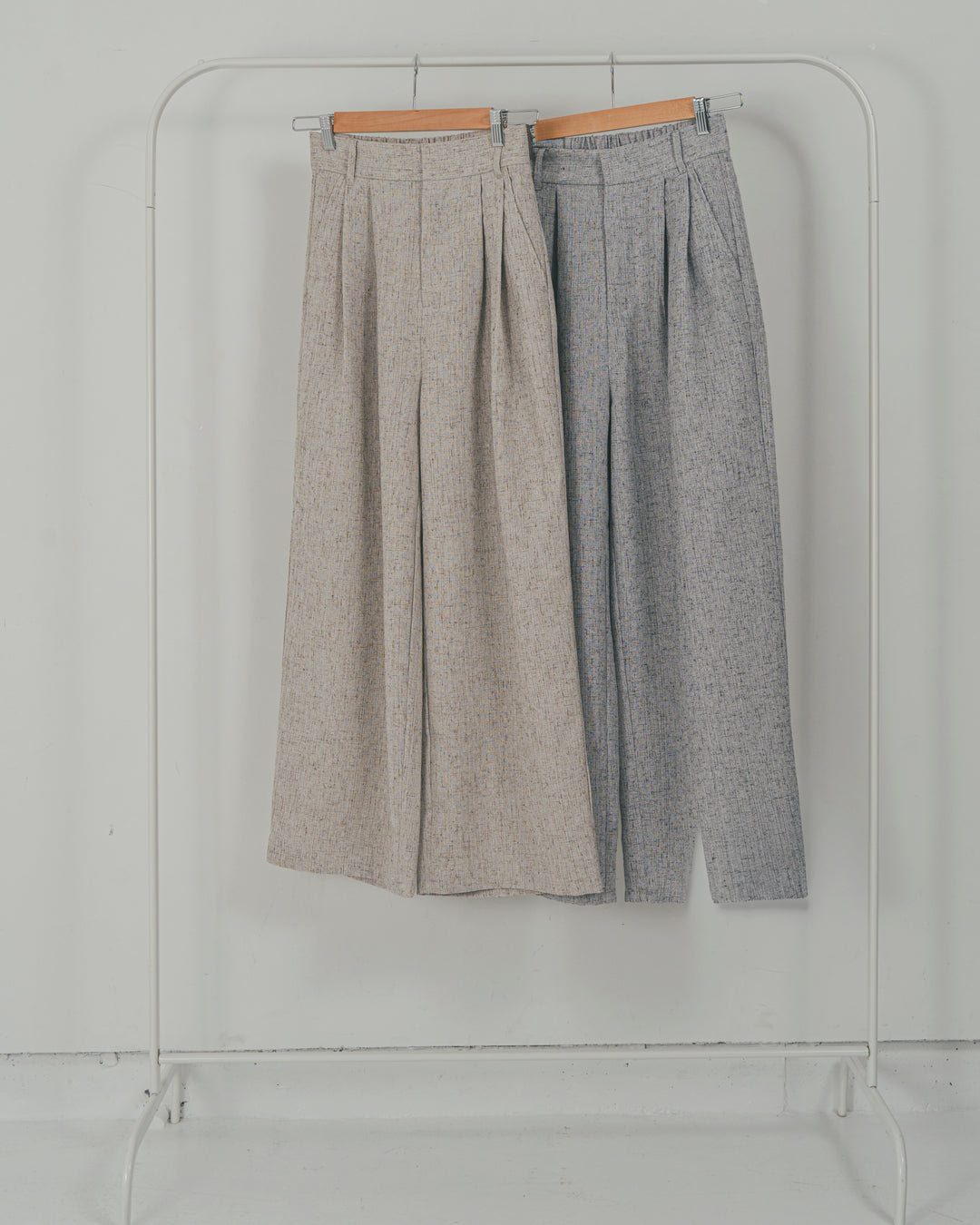 ［SET］Clear Sheer オーバーシャツ + Tweedダブルタックパンツ（2SET）