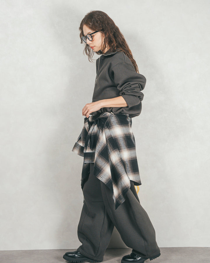 ［SET］裏起毛ハーフZipスウェット+Relax 裏起毛カーブパンツ（2SET）