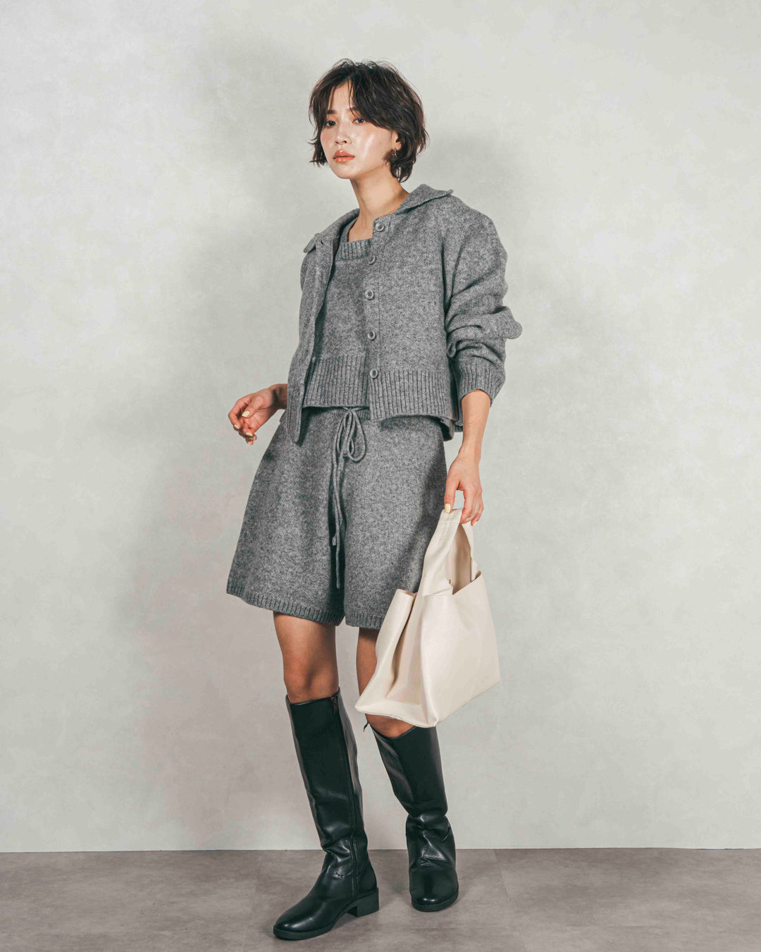 Cloudyメランジハーフパンツ (GRAY)