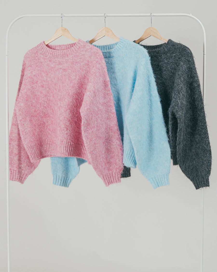 ［SET］Fluffy リラックスカラーニット 2枚SET（2SET）
