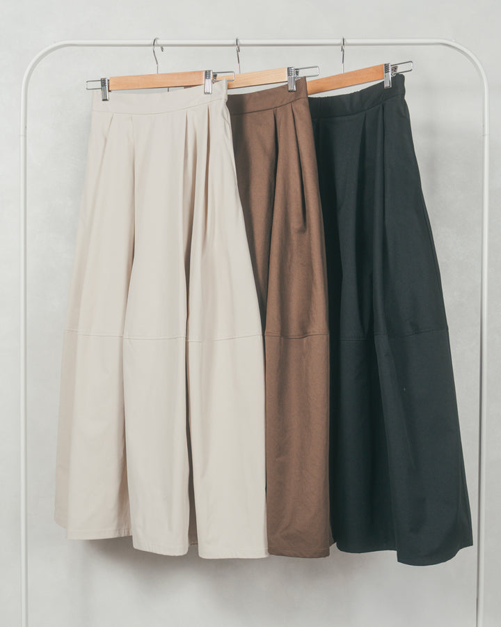 コクーンシルエットロングスカート (BLACK)