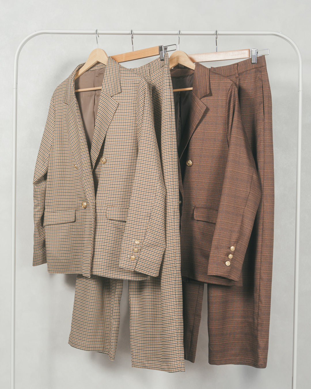 ［SET］Effortless チェックジャケット+Effortless チェックタックパンツ（2SET）