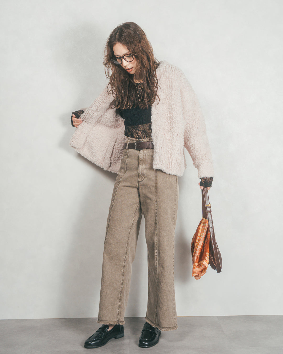 ファーニットLuxeカーデコート (OFF BEIGE)