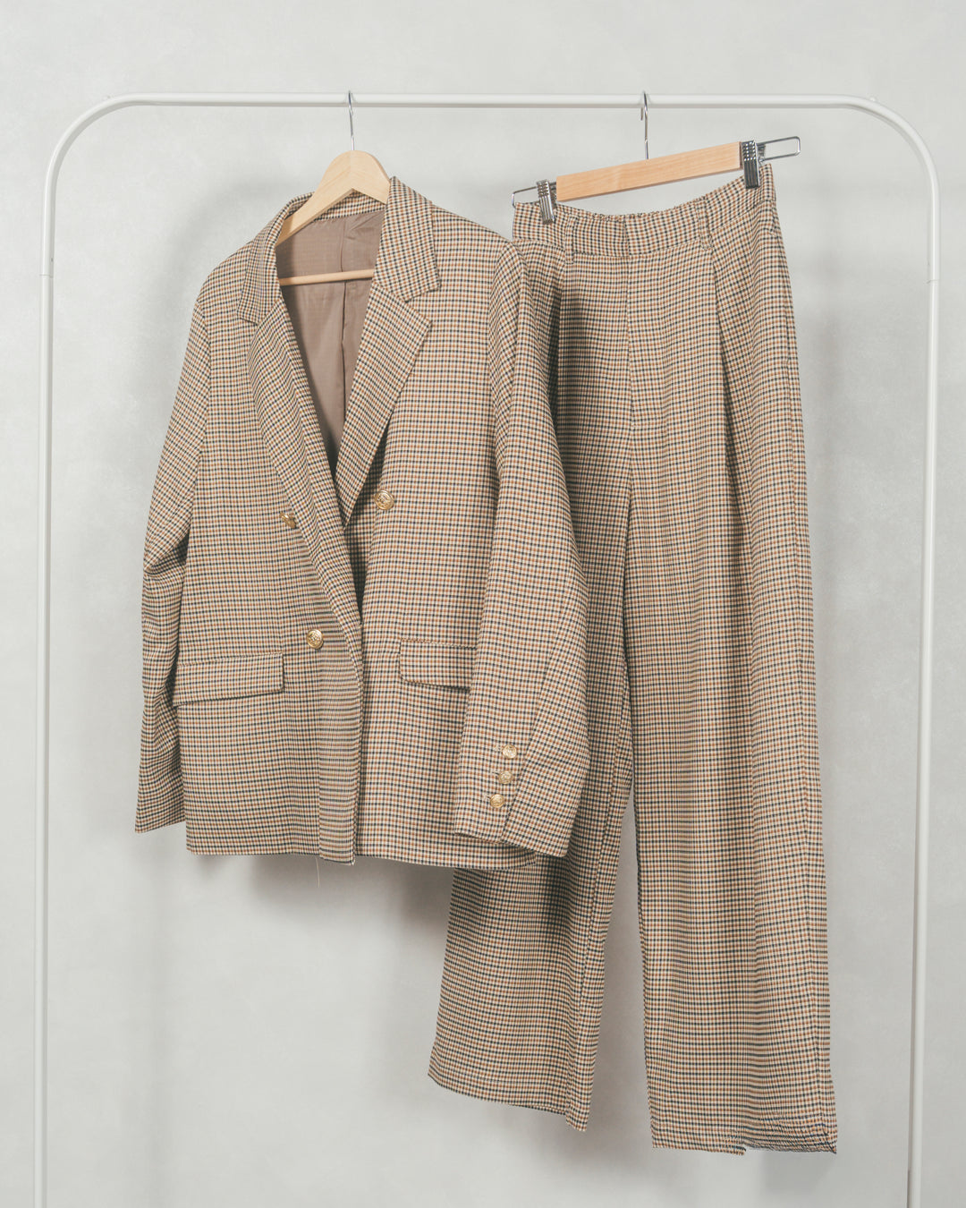 ［SET］Effortless チェックジャケット+Effortless チェックタックパンツ（2SET）