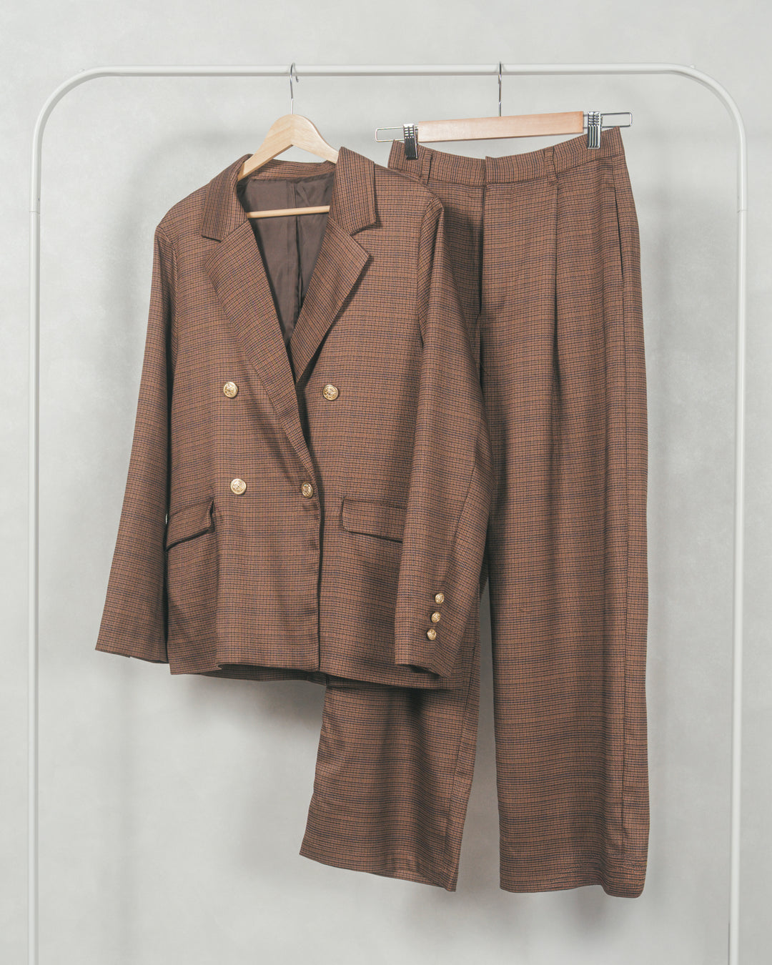 ［SET］Effortless チェックジャケット+Effortless チェックタックパンツ（2SET）