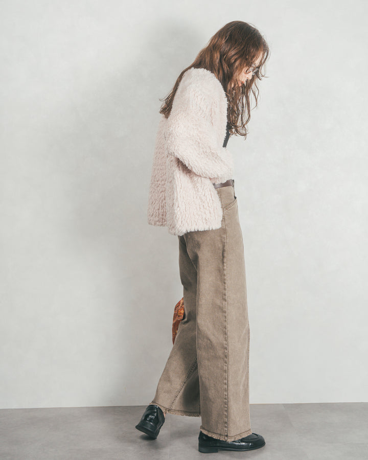 ファーニットLuxeカーデコート (OFF BEIGE)