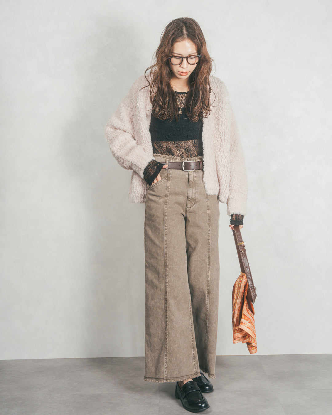 ファーニットLuxeカーデコート (OFF BEIGE)