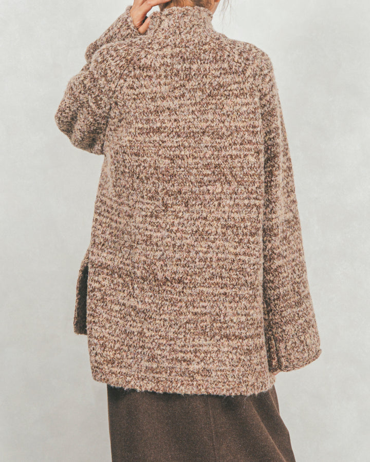 ブークレMix ハイネックニット (BEIGE)