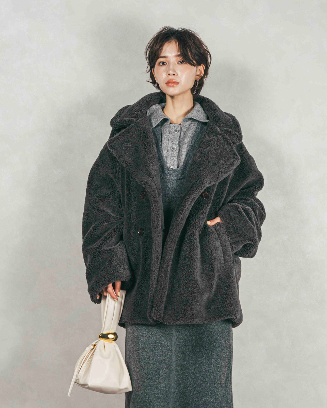 テディボア Middleコート (CHARCOAL GRAY)