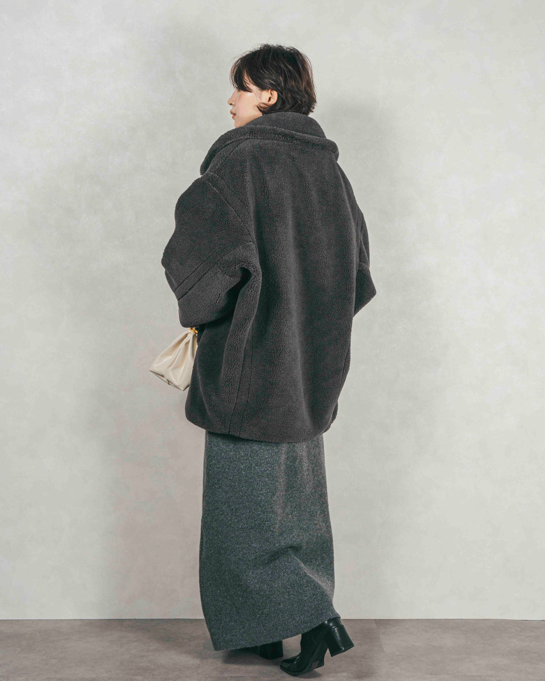 ［SET］テディボア Middleコート+メランジKnitロングワンピース（2SET）