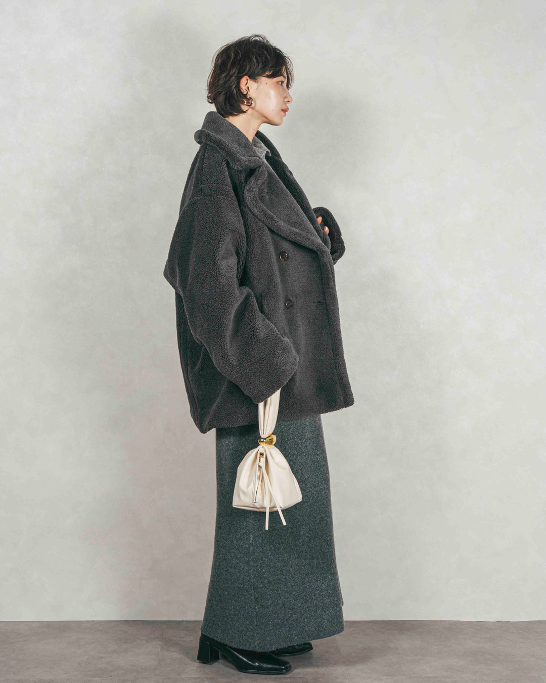 テディボア Middleコート (CHARCOAL GRAY)