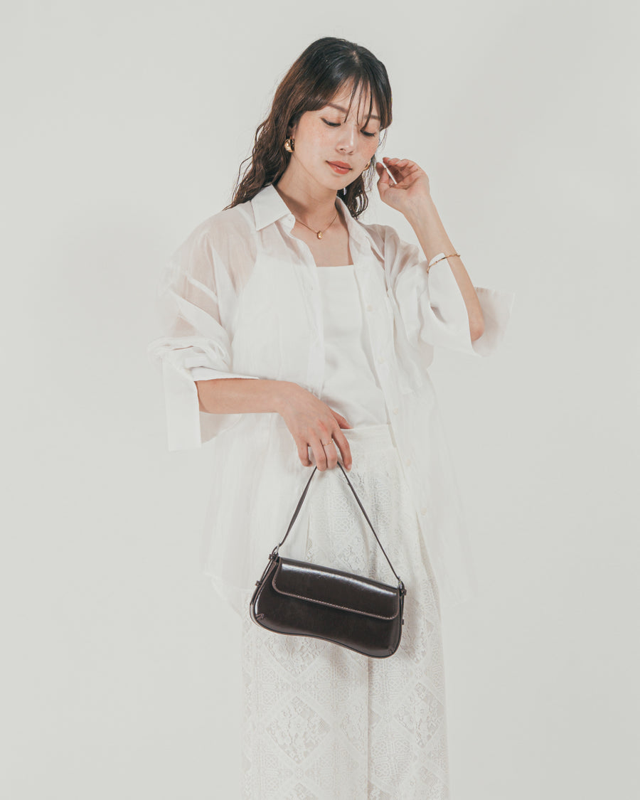 ［SET］Clear Sheer オーバーシャツ + Blockレース　ストレートパンツ（2SET）