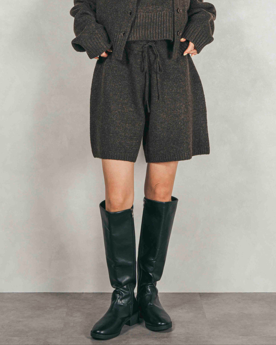 Cloudyメランジハーフパンツ (BROWN)