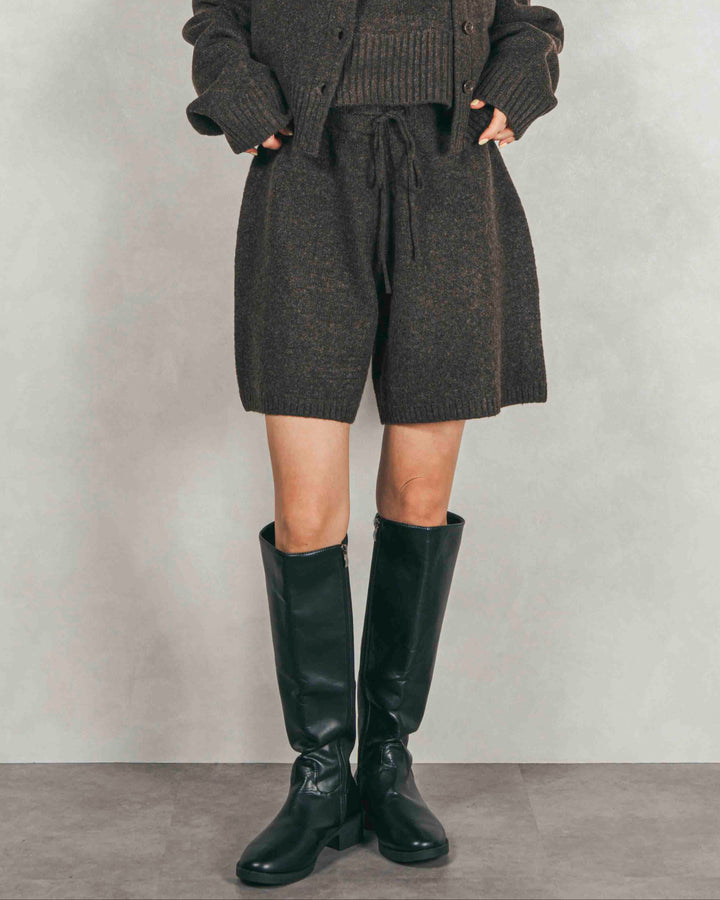 Cloudyメランジハーフパンツ (BROWN)