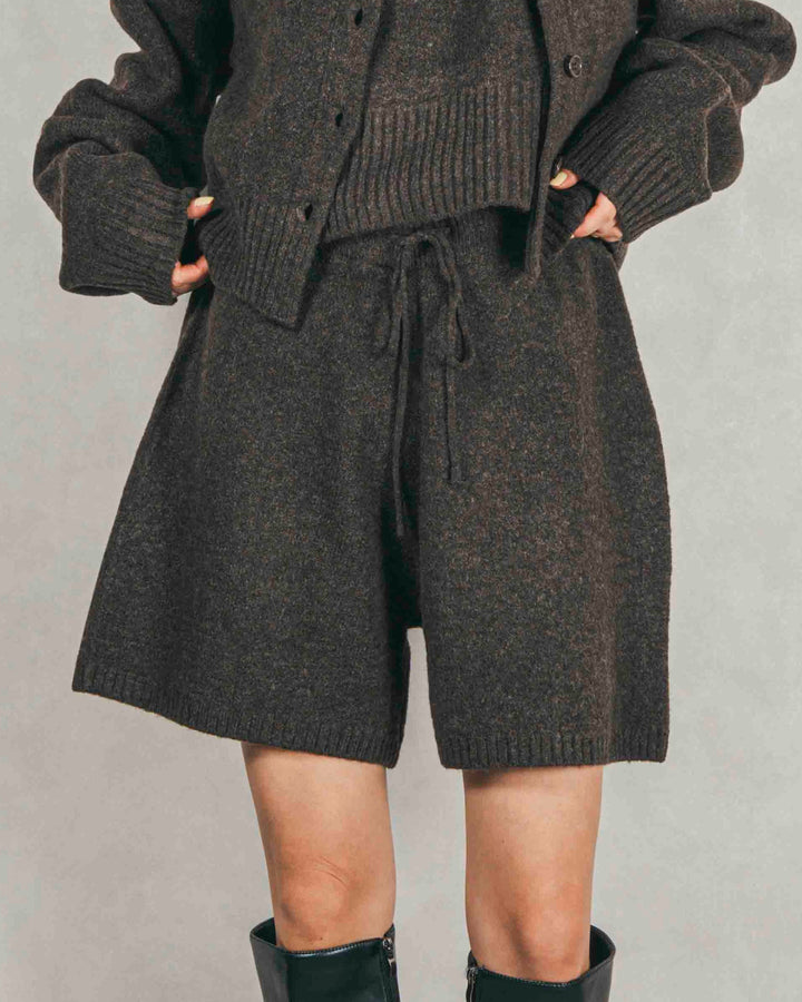 Cloudyメランジハーフパンツ (BROWN)