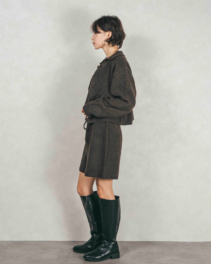 Cloudyメランジハーフパンツ (BROWN)