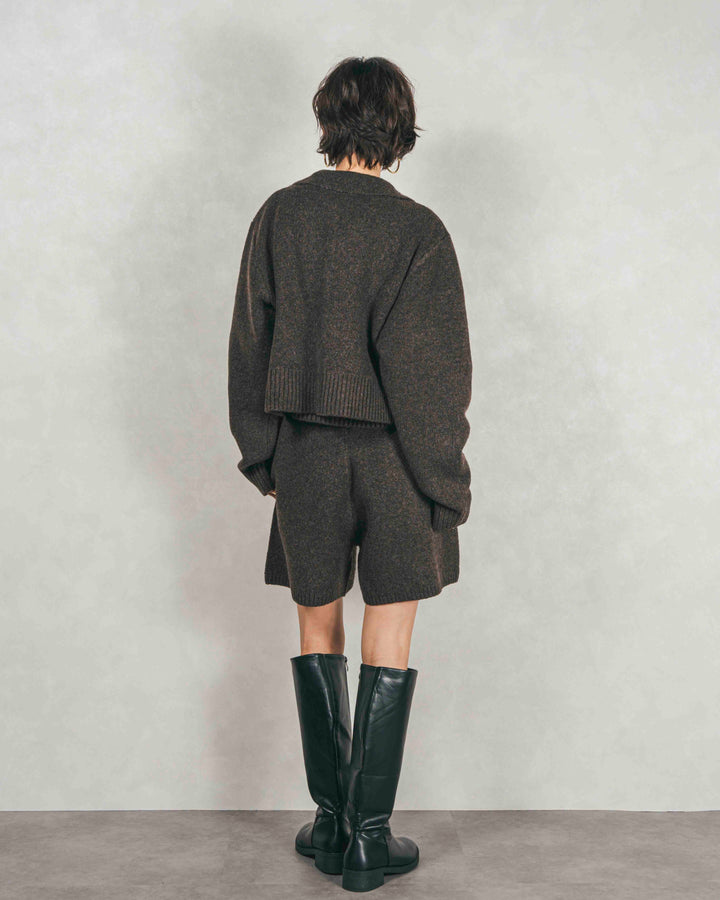 Cloudyメランジハーフパンツ (BROWN)