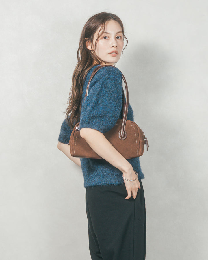 フェザータッチハーフスリーブニット (NAVY)