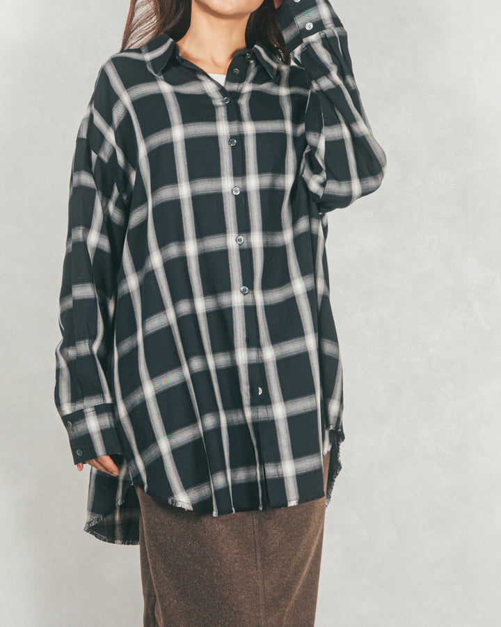Looseチェックシャツ (BLACK)
