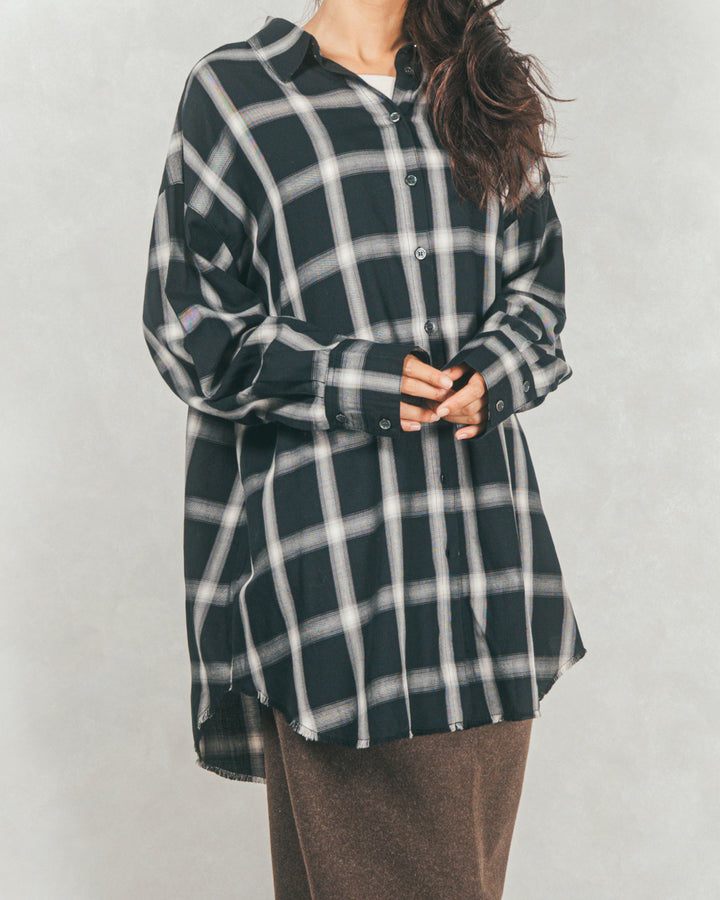 Looseチェックシャツ (BLACK)