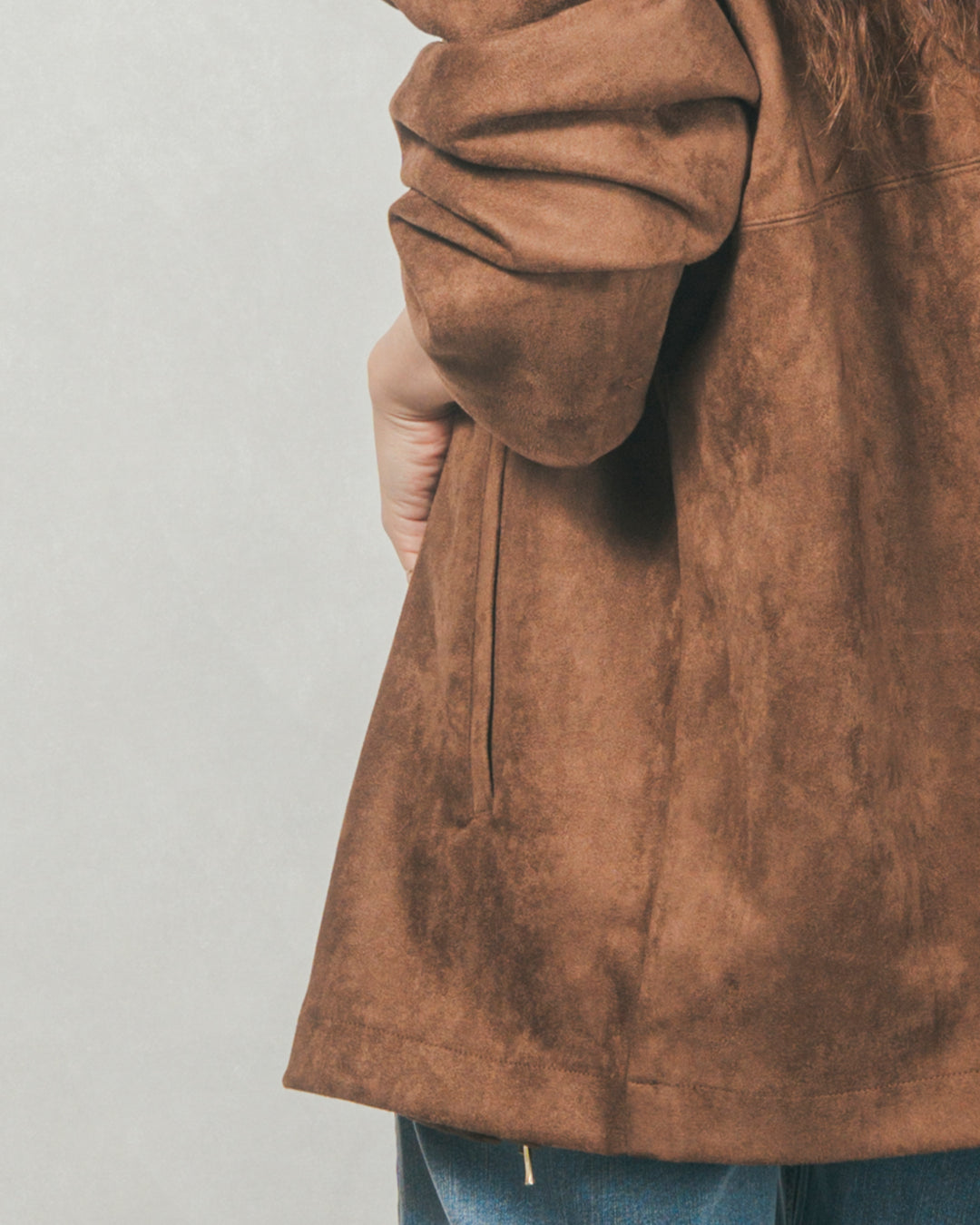 スゥエードライクジップブルゾン (BROWN)