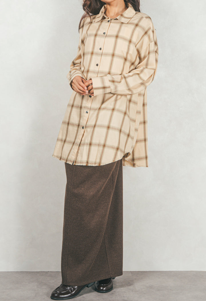 Looseチェックシャツ (BEIGE)