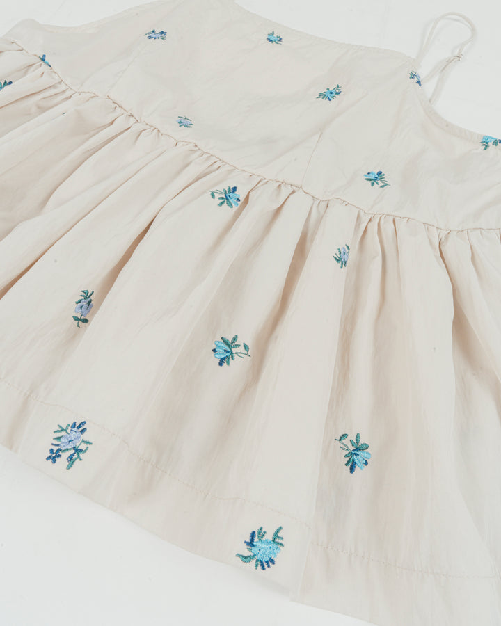 ［SET］Flower刺繍　ボリュームキャミ + Flower刺繍タックパンツ + 10oz ニュアンスバイカラーリラックスワイドデニム（3SET）