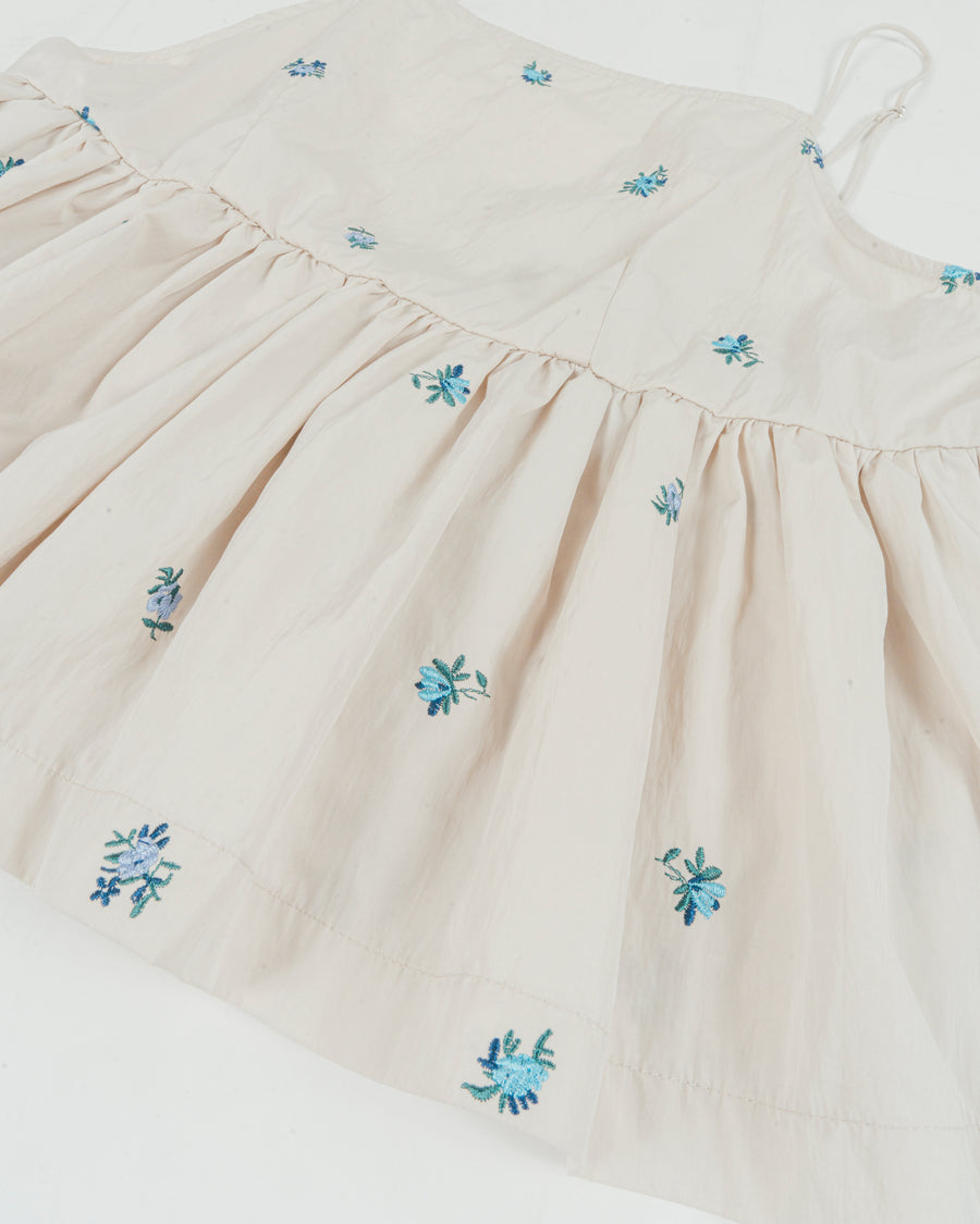 ［SET］Flower刺繍　ボリュームキャミ + Flower刺繍タックパンツ + 10oz ニュアンスバイカラーリラックスワイドデニム（3SET）