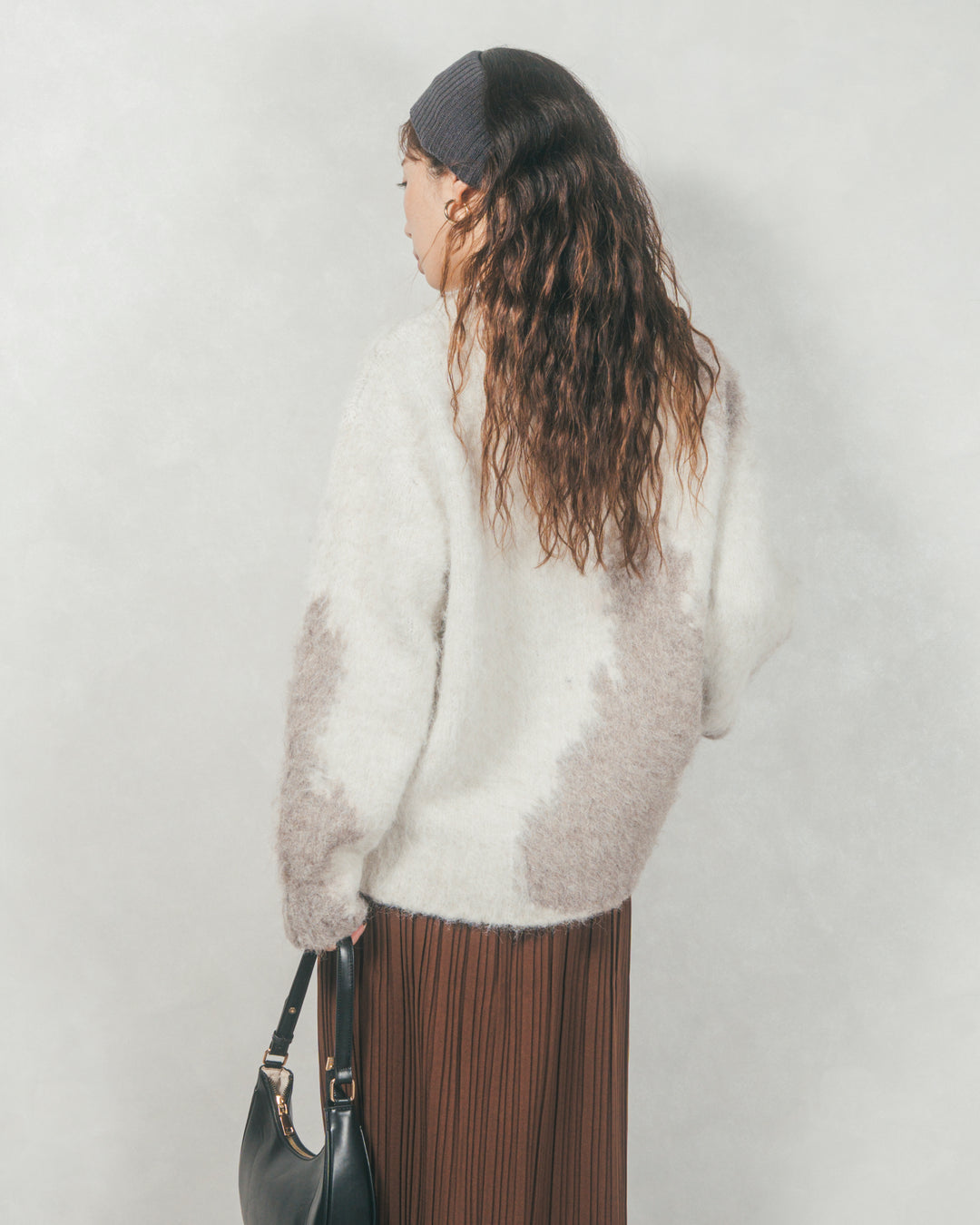 ［SET］ニュアンスグラデーションShaggyニット+プリーツNarrowロングスカート（2SET）