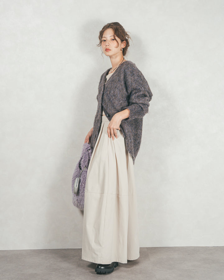 コクーンシルエットロングスカート (IVORY)