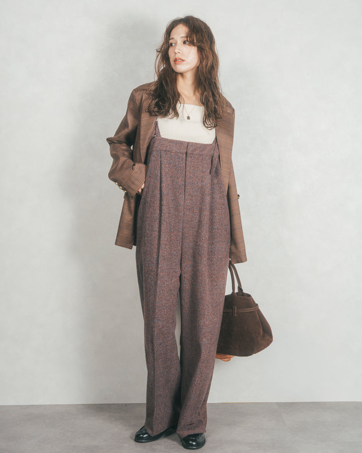 Effortless チェックジャケット (BROWN)