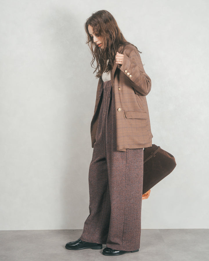 Effortless チェックジャケット (BROWN)