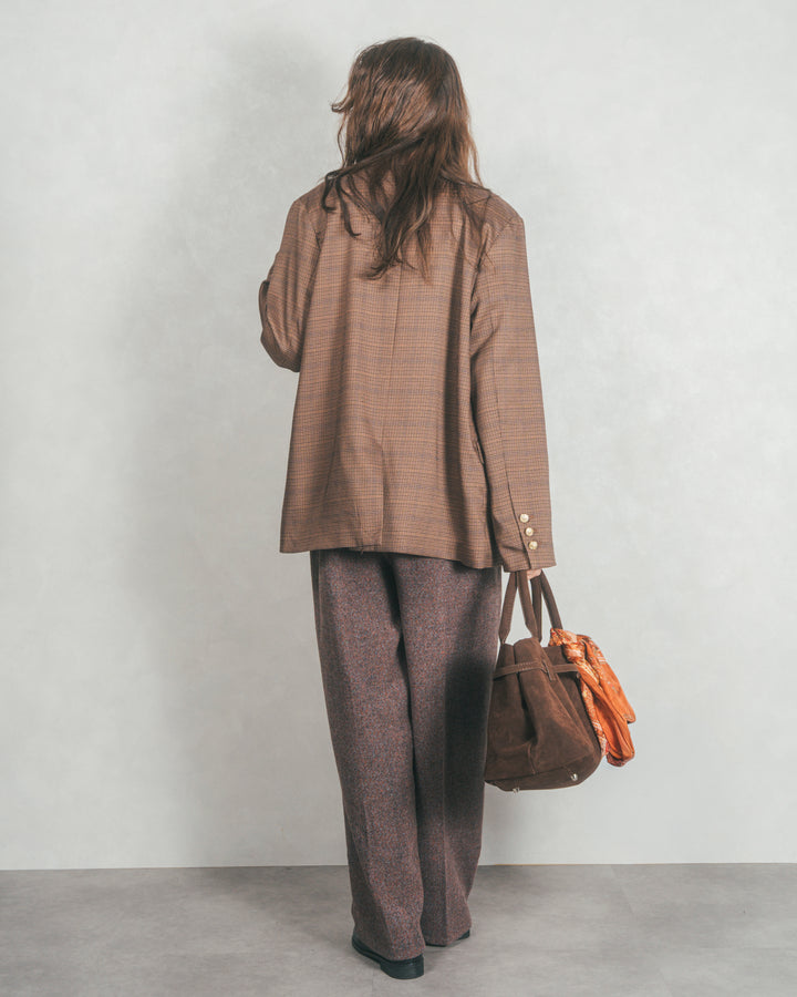 Effortless チェックジャケット (BROWN)