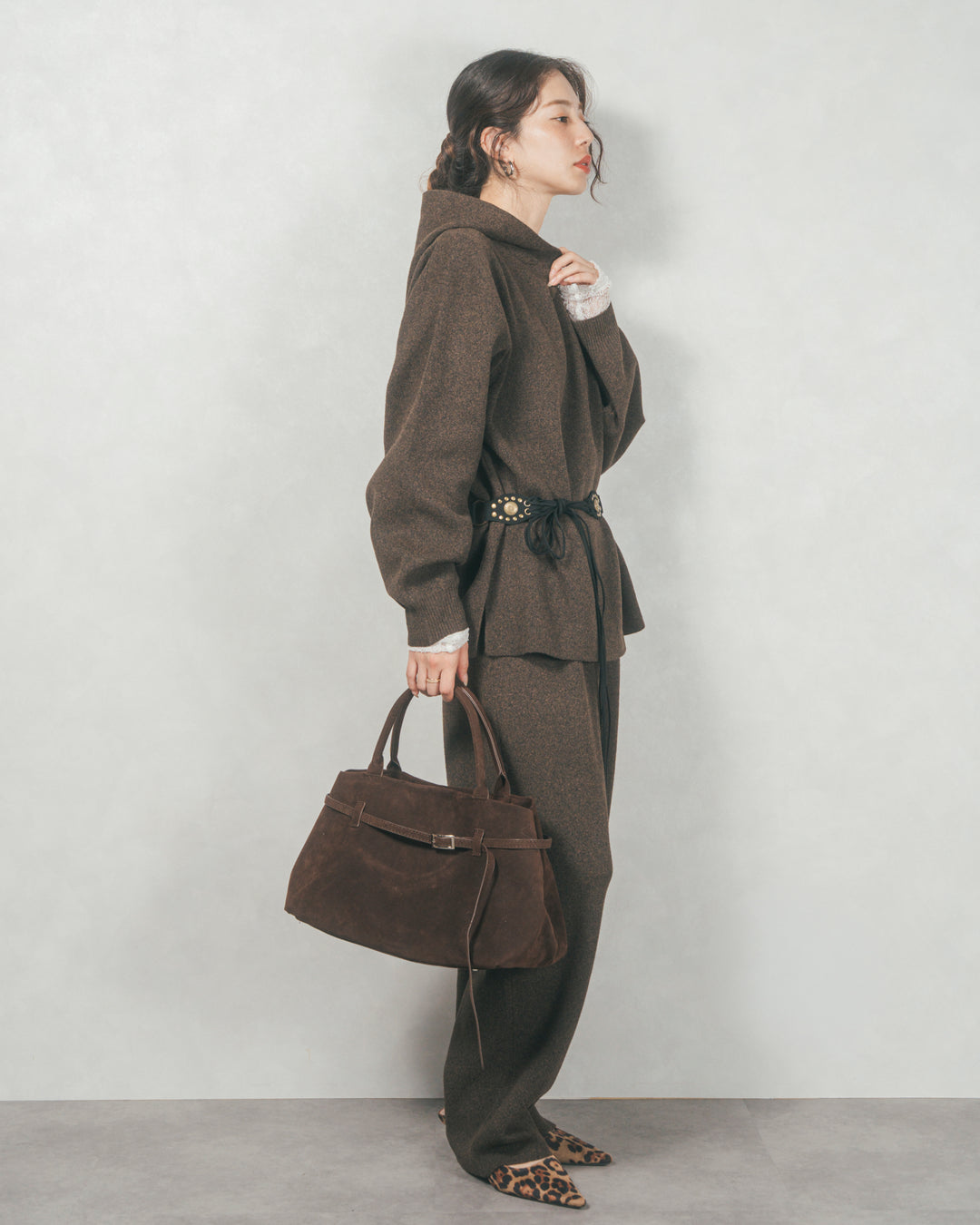 ［SET］Souffleニットフーディー+Souffleニットテパードパンツ（2SET）