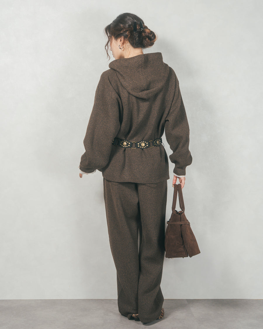 ［SET］Souffleニットフーディー+Souffleニットテパードパンツ（2SET）