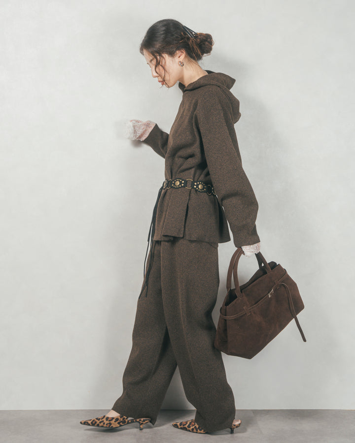 ［SET］Souffleニットフーディー+Souffleニットテパードパンツ（2SET）