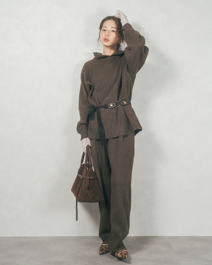 ［SET］Souffleニットフーディー+Souffleニットテパードパンツ（2SET）