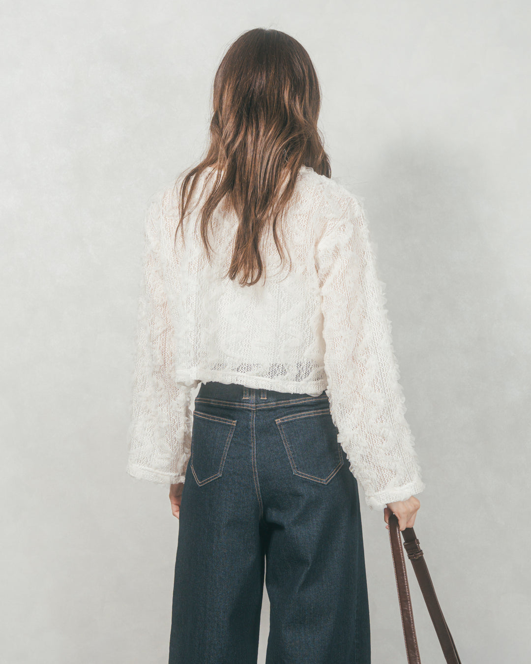 チュールメッシュクロップドトップス (IVORY)