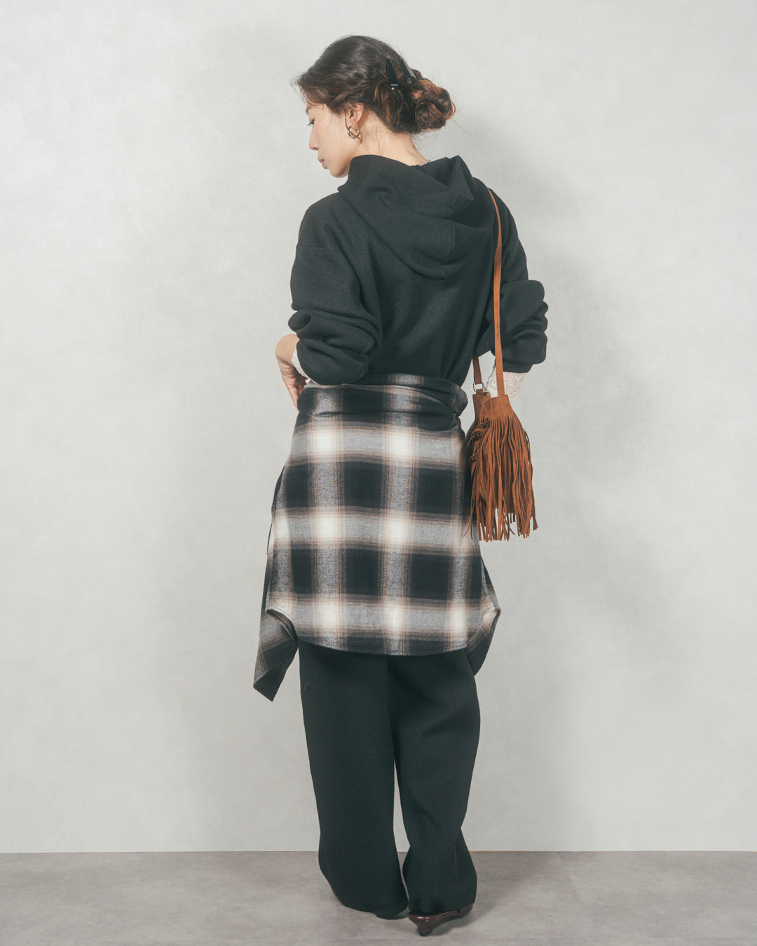 Souffleニットフーディー (BLACK)