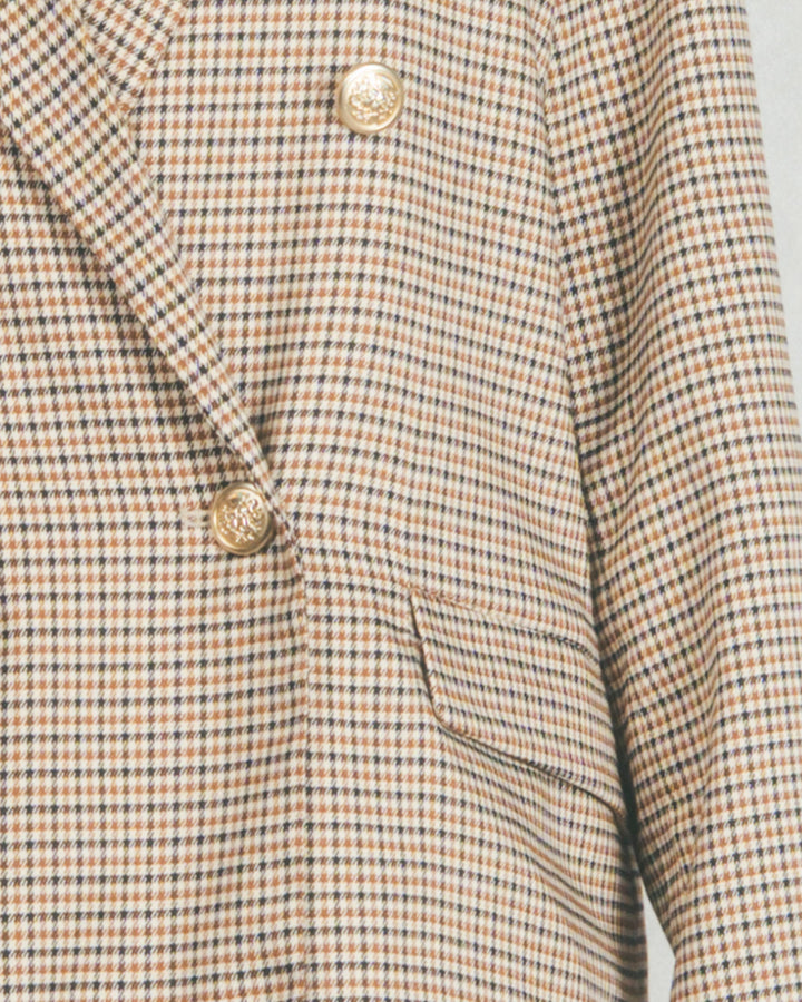 ［SET］Effortless チェックジャケット+レザーライクハーフパンツ（2SET）