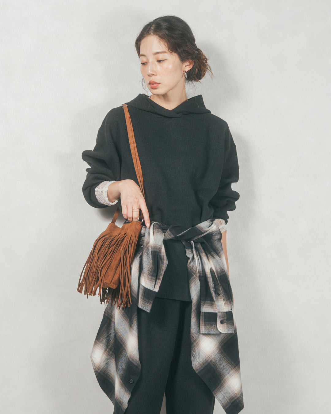 Souffleニットフーディー (BLACK)