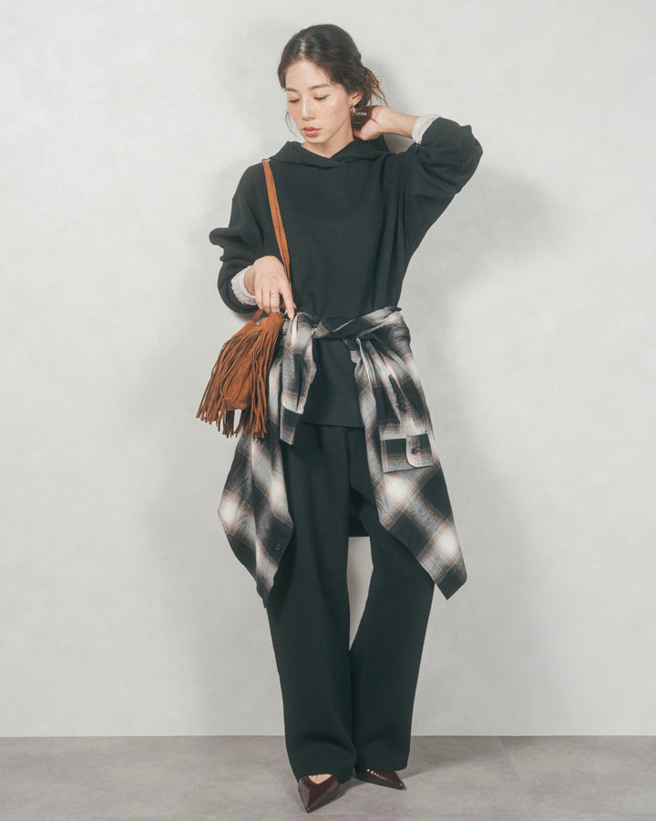 ［SET］Souffleニットフーディー+Souffleニットテパードパンツ（2SET）