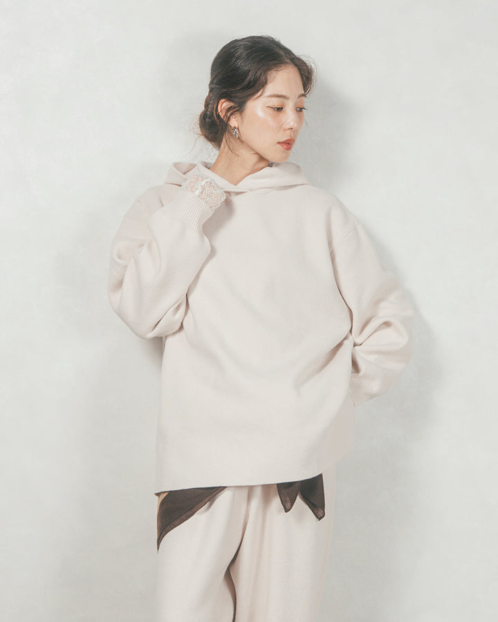 Souffleニットテパードパンツ (IVORY)