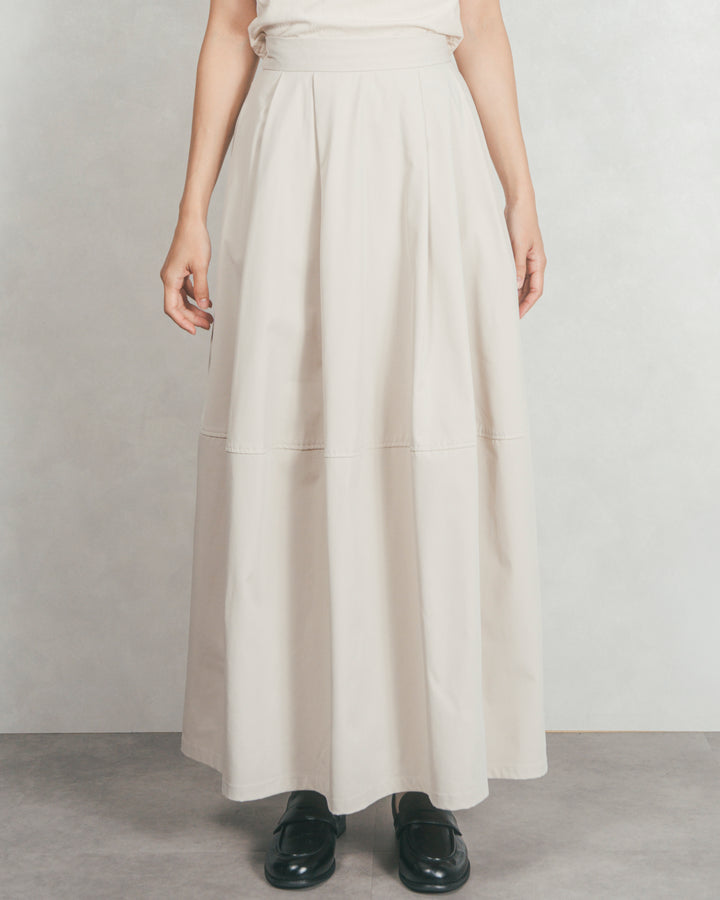 コクーンシルエットロングスカート (IVORY)
