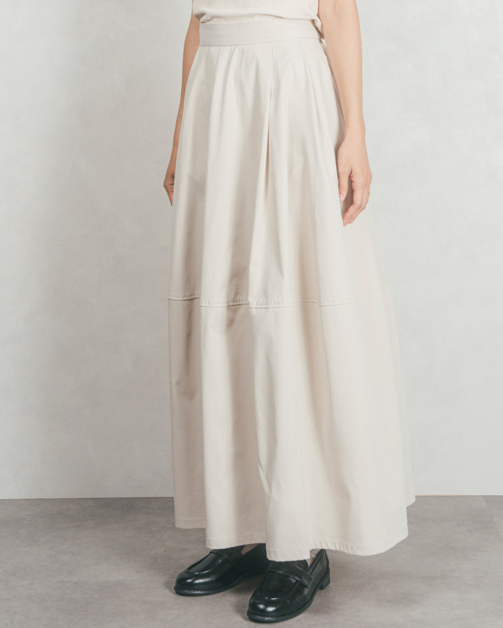 コクーンシルエットロングスカート (IVORY)