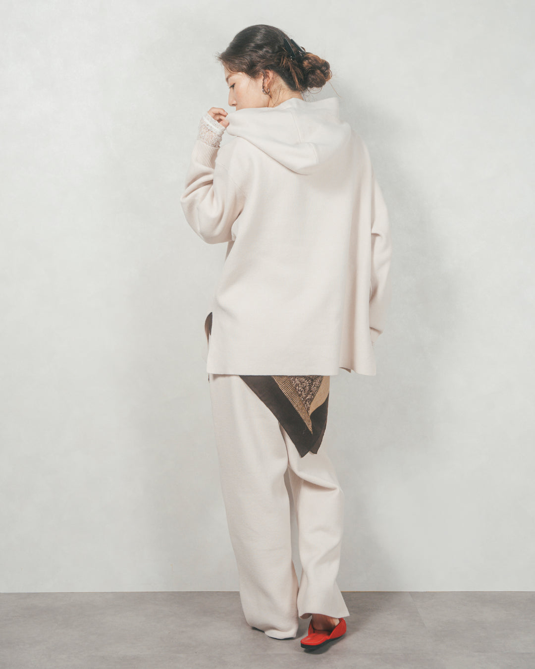 Souffleニットテパードパンツ (IVORY)